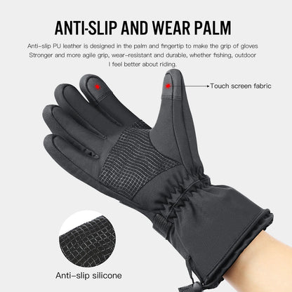 Electric Heated Gloves - Waterproof Touchscreen Winter Gloves