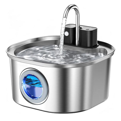 Pet Water Fountain - 3.2L Stainless Steel Fountain with 3 Filters