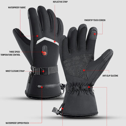 Electric Heated Gloves - Waterproof Touchscreen Winter Gloves