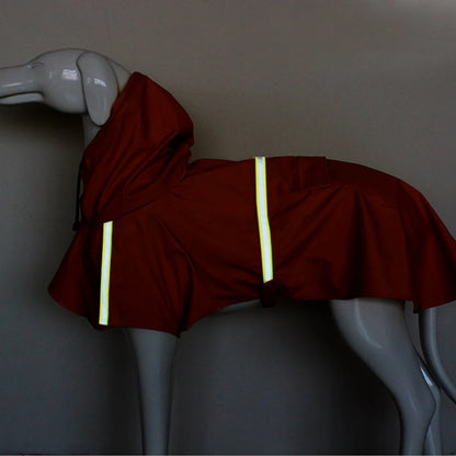 Dog Raincoat with Hood - Waterproof Dog Rain Jacket with Reflective Strips