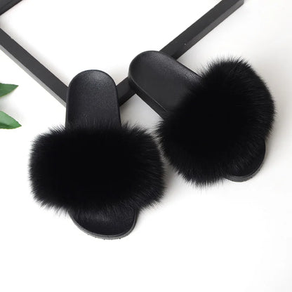 Thick & Fluffy Faux Fur Slippers for Women