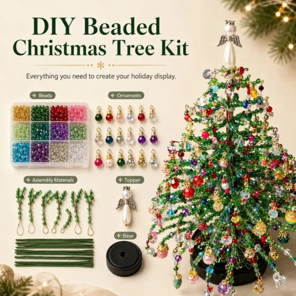 DIY Beaded Christmas Tree Kit - Handmade Holiday Decoration