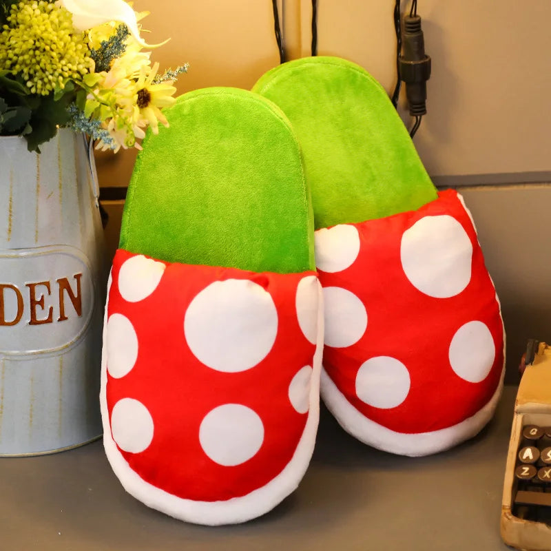 Mushroom Plant Slippers- Plush Plant Slippers