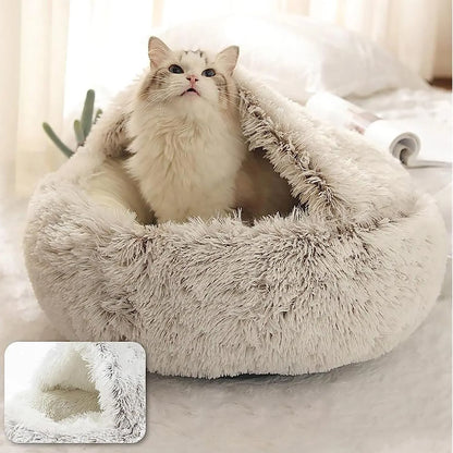 Plush Cat Cave Bed, Donut Cat Cave Bed
