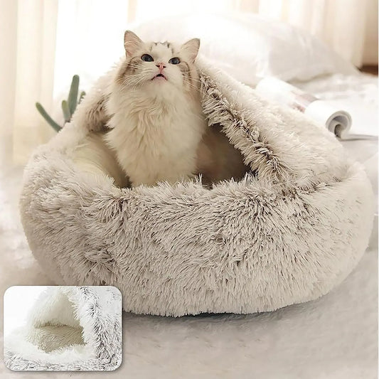 Plush Cat Cave Bed, Donut Cat Cave Bed