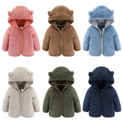 Infant Winter Jacket with Bear Ears - Cozy Baby Jacket for 0-2 Years
