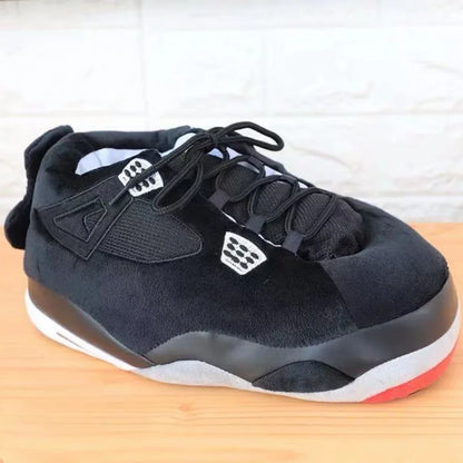 Retro Sneaker Slippers - Plush Basketball Sneaker Slippers