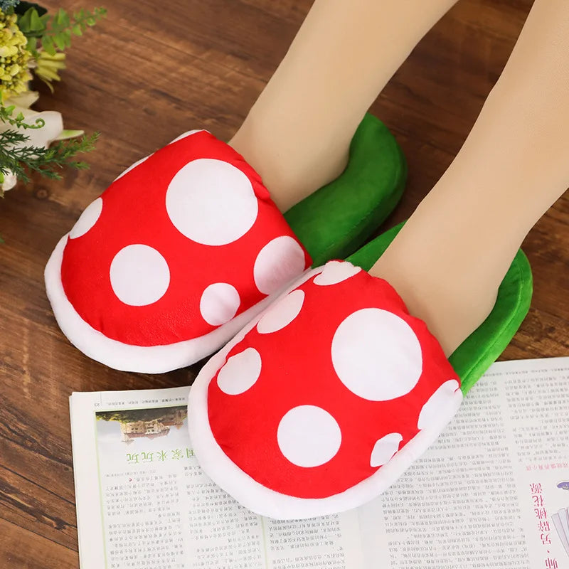 Mushroom Plant Slippers- Plush Plant Slippers