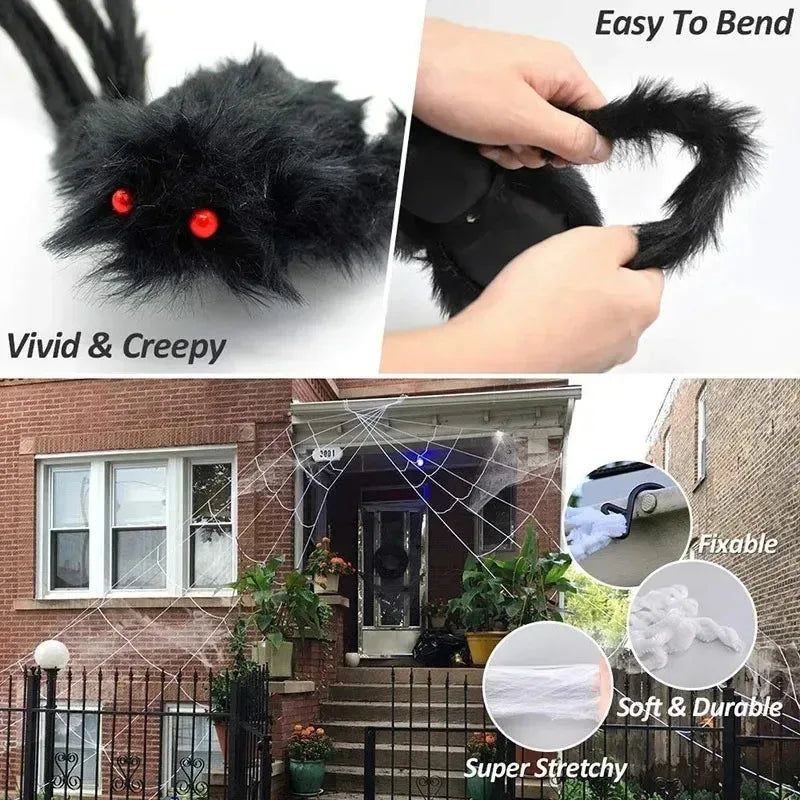 Giant Halloween Spider - Posable Hairy Spider Decoration