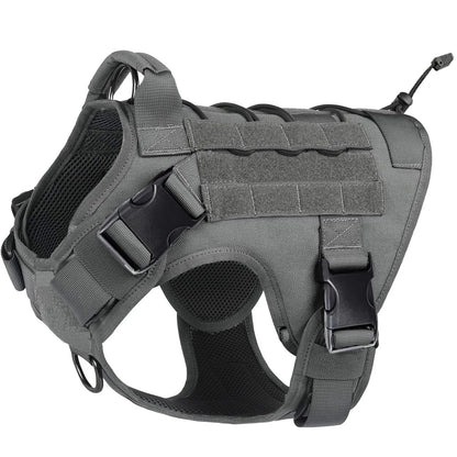 Tactical Dog Harness - No Pull Harness with Metal Buckles and Handle