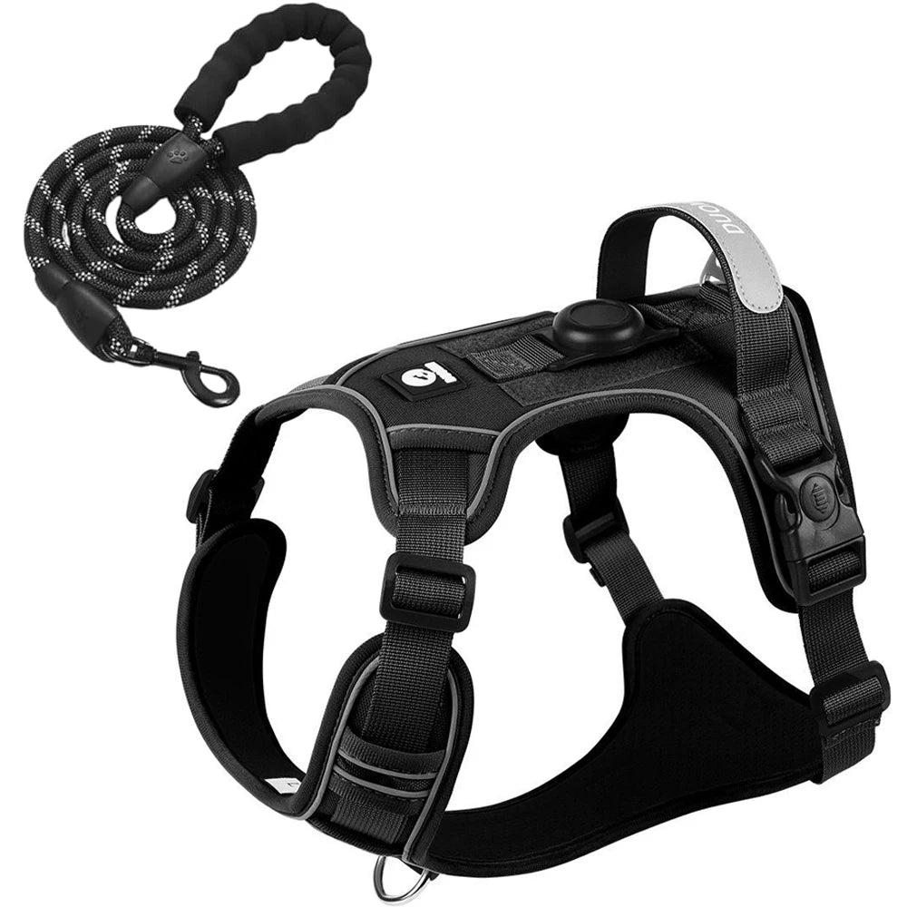 AirTag Dog Harness - Built-In AirTag Holder with Front and Back D-Rings