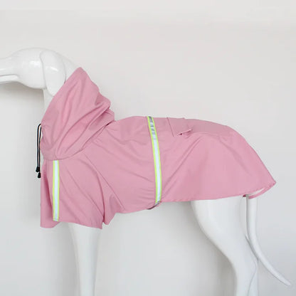 Dog Raincoat with Hood - Waterproof Dog Rain Jacket with Reflective Strips