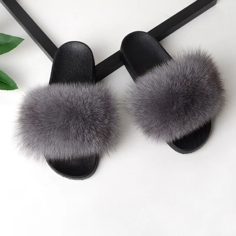 Thick & Fluffy Faux Fur Slippers for Women