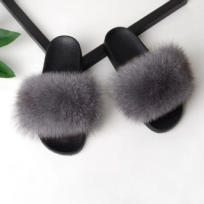 Thick & Fluffy Faux Fur Slippers for Women