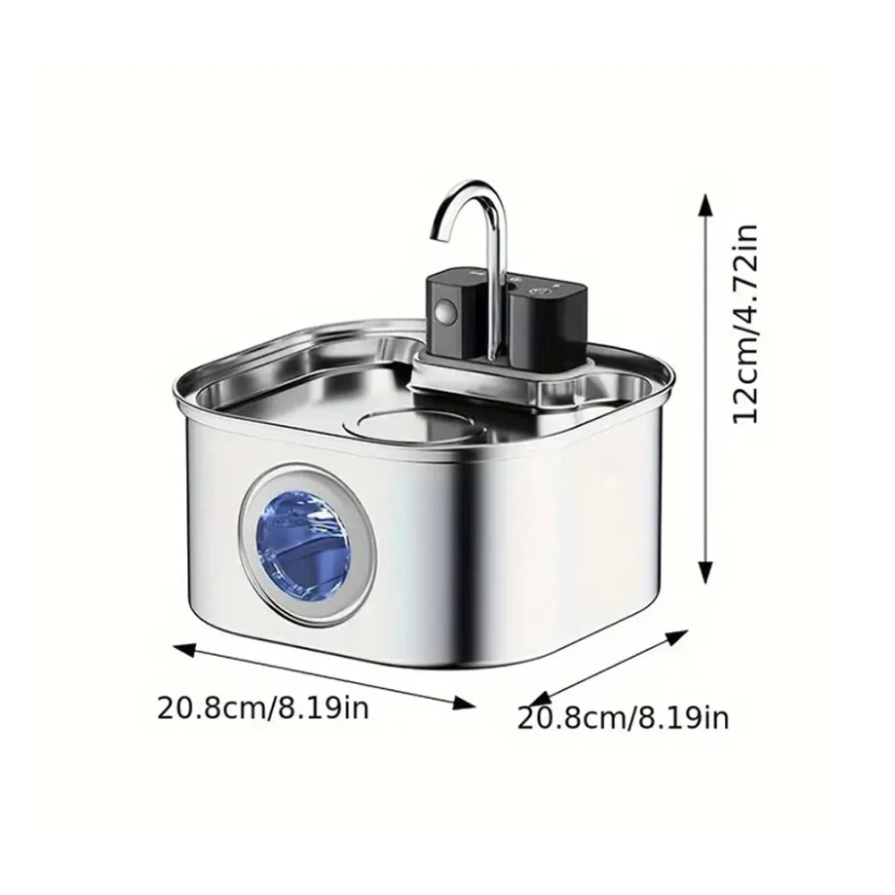 Pet Water Fountain - 3.2L Stainless Steel Fountain with 3 Filters