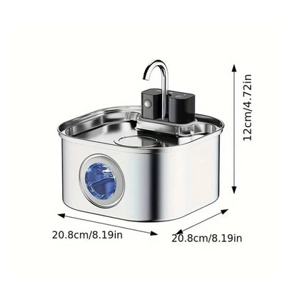 Pet Water Fountain - 3.2L Stainless Steel Fountain with 3 Filters