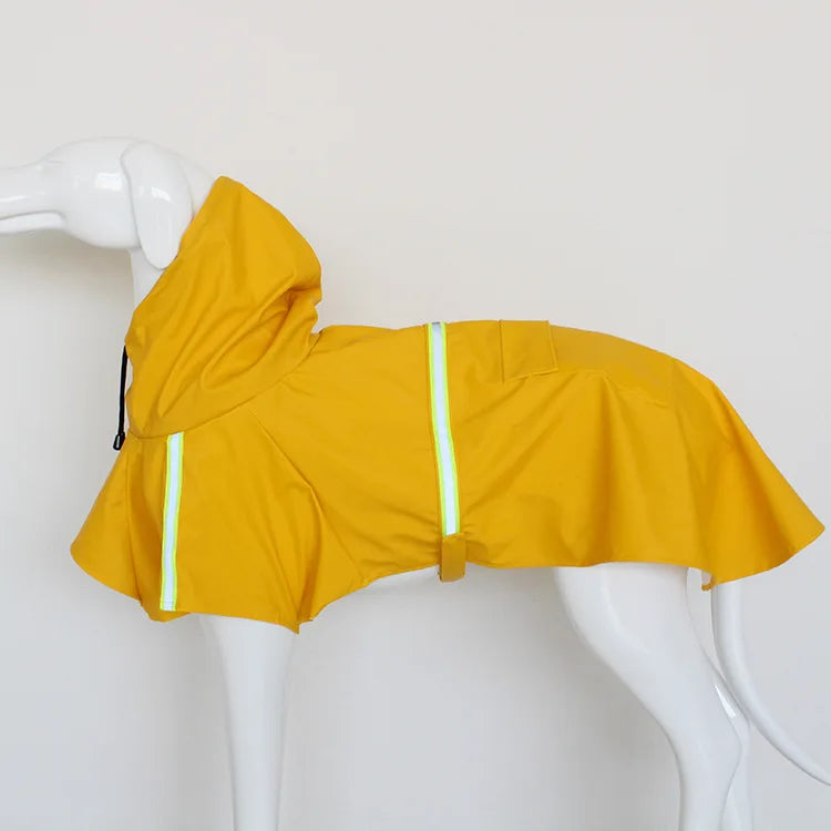 Dog Raincoat with Hood - Waterproof Dog Rain Jacket with Reflective Strips