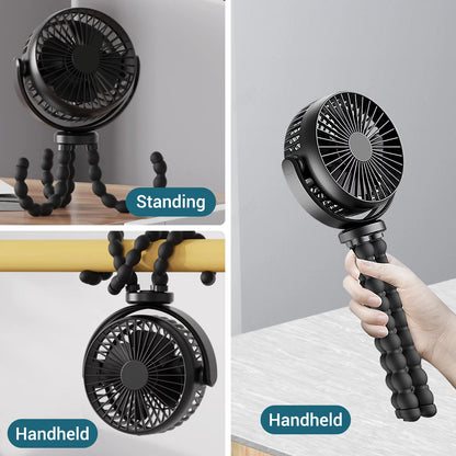 Stroller Fan - Top Rated Stroller Fan -Rechargeable Portable Fan for Stroller, Crib, Pram