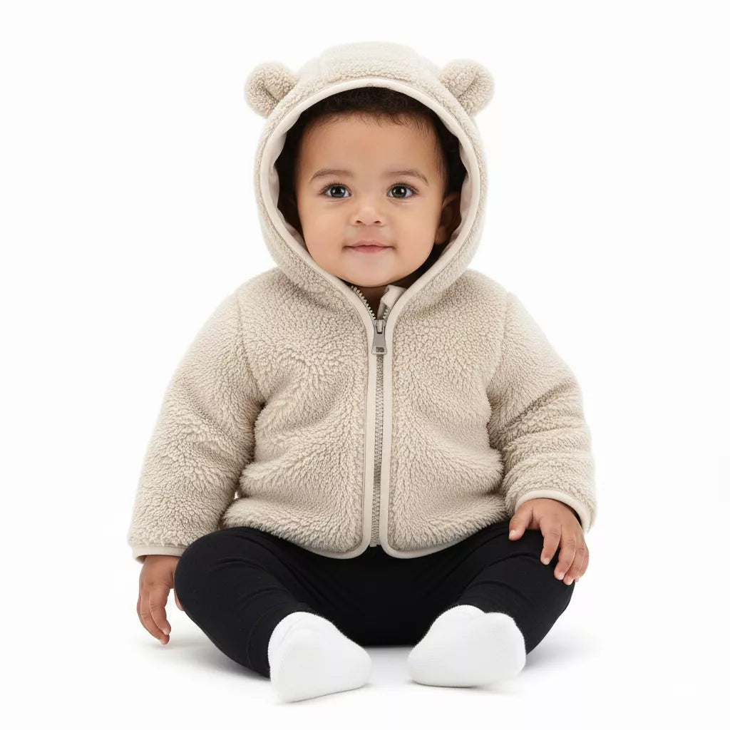 Infant Winter Jacket with Bear Ears - Cozy Baby Jacket for 0-2 Years