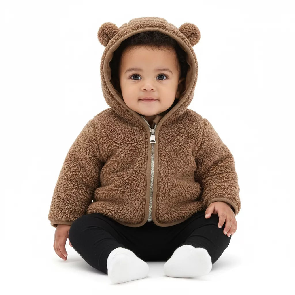 Infant Winter Jacket with Bear Ears - Cozy Baby Jacket for 0-2 Years