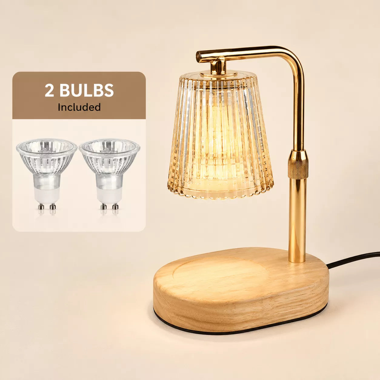 50W candle warmer lamp with adjustable height, timmer and  brightness controls