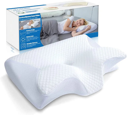 RestRight Cervical Neck Pillow - Orthopedic Memory Foam Pillow for Neck Pain Relief