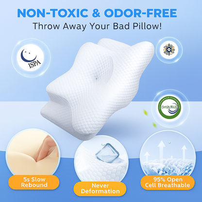 RestRight Cervical Neck Pillow - Orthopedic Memory Foam Pillow for Neck Pain Relief