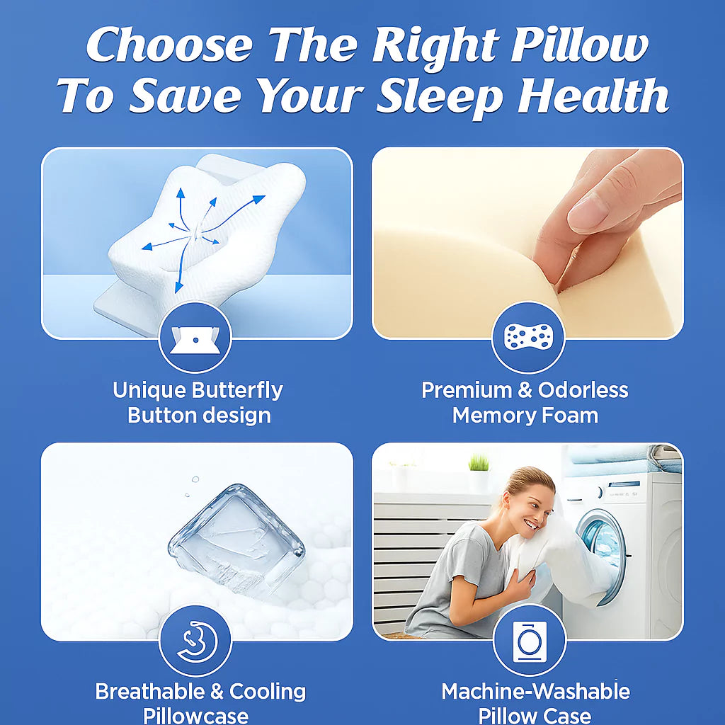 RestRight Cervical Neck Pillow - Orthopedic Memory Foam Pillow for Neck Pain Relief