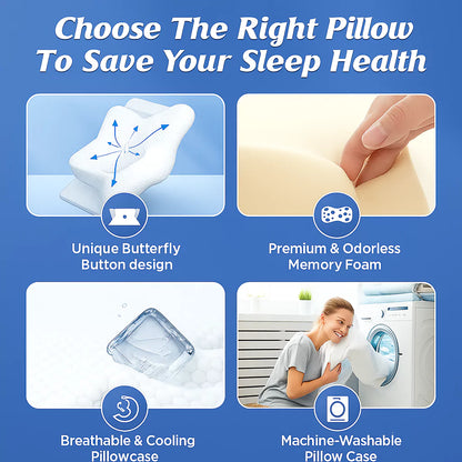 RestRight Cervical Neck Pillow - Orthopedic Memory Foam Pillow for Neck Pain Relief