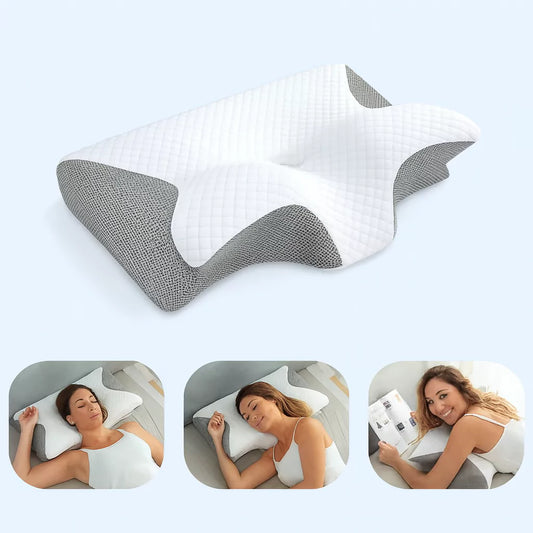RestRight Cervical Neck Pillow - Orthopedic Memory Foam Pillow for Neck Pain Relief