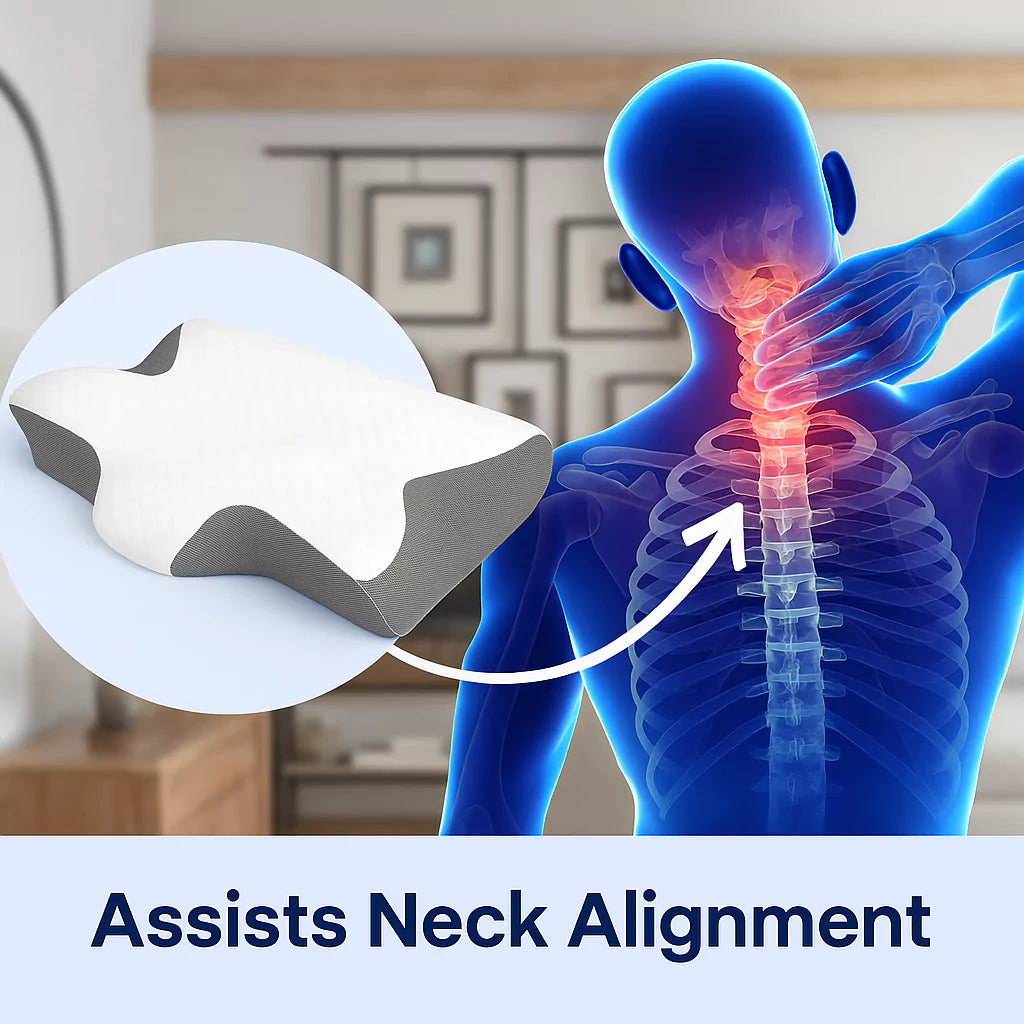 RestRight Cervical Neck Pillow - Orthopedic Memory Foam Pillow for Neck Pain Relief