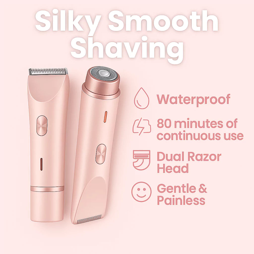 2-in-1 Women's Electric Razor – Silky Smooth Bikini Hair Trimmer, No Irritation