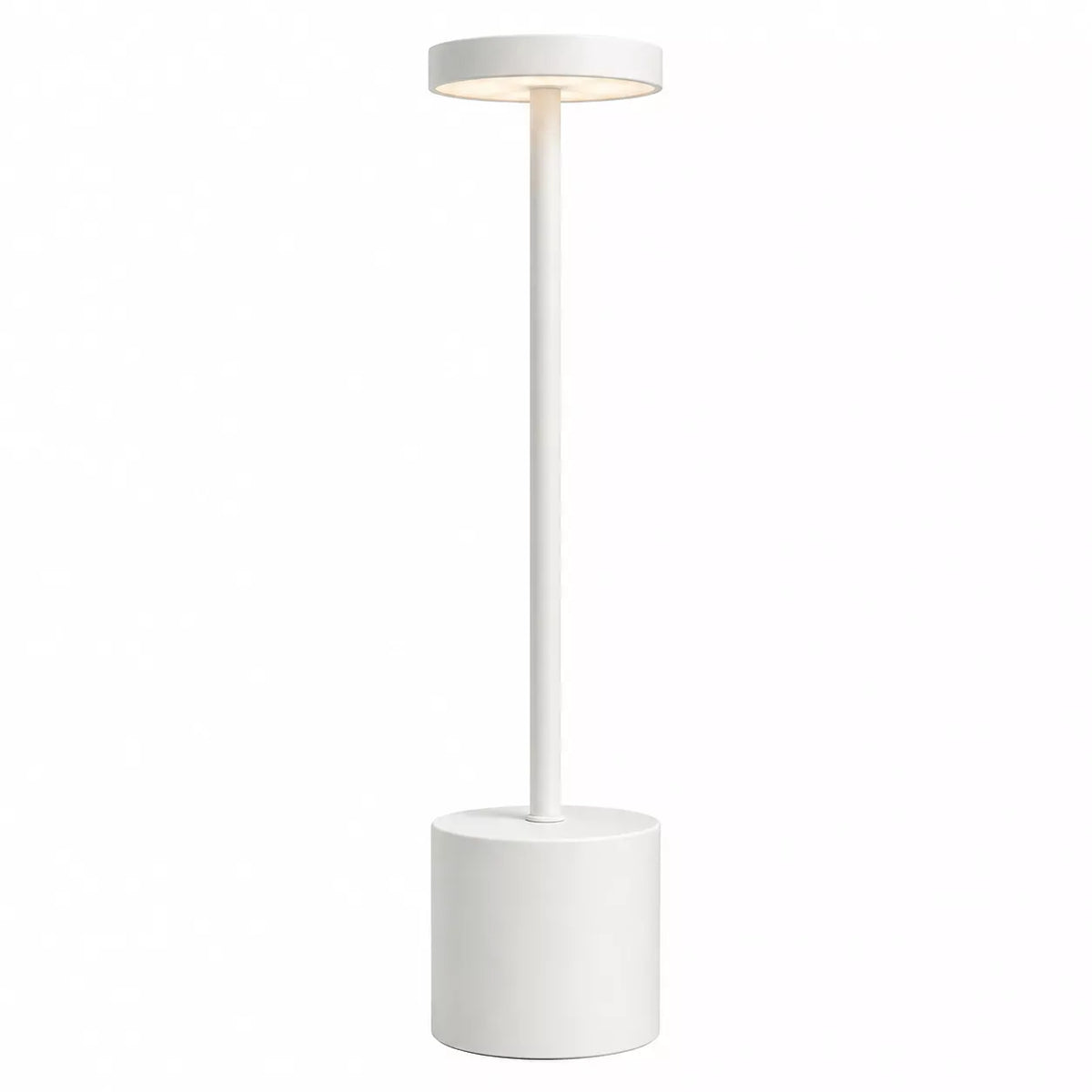 White Rechargeable table lamp providing warm ambient lighting