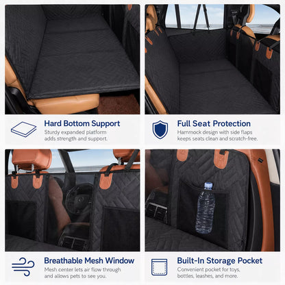 Hard Bottom Dog Car Seat Cover - Waterproof Dog Seat Protector For Cars