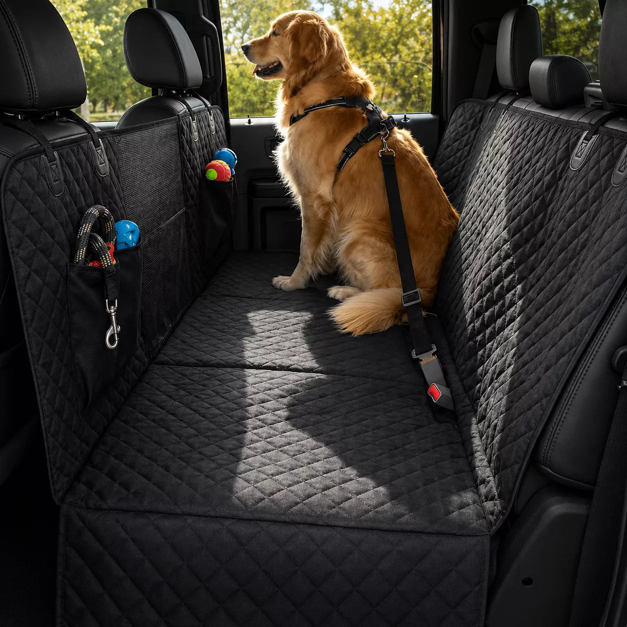 Hard Bottom Dog Car Seat Cover - Waterproof Dog Seat Protector For Cars