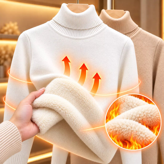 fleece lined sweater for women fleece winter turtleneck