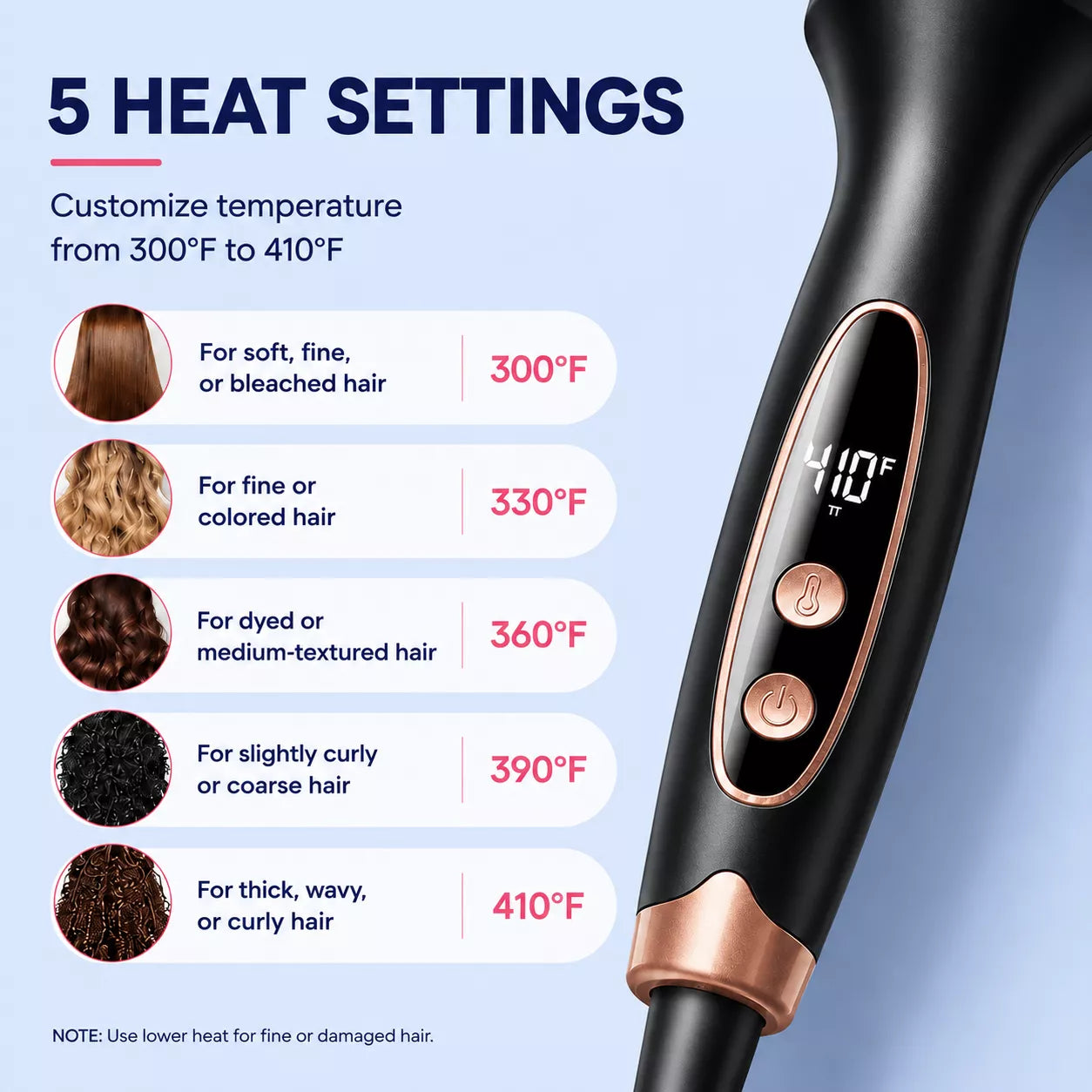 best Heated round brush with 5 heat settings