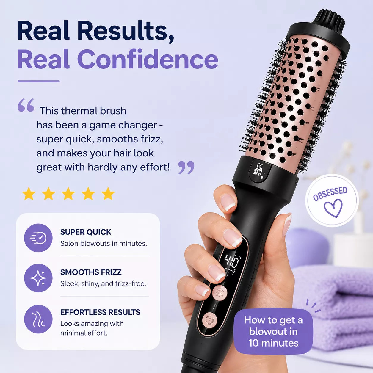 best Infrared Heated Round Brush Ionic Thermal Blowout Brush for easy home blowouts