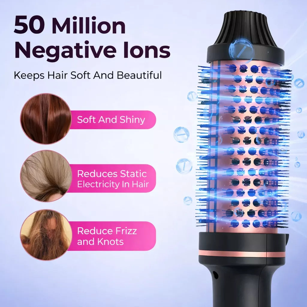 Heated Round Brush - Thermal Blowout Brush for Easy Home Blowouts