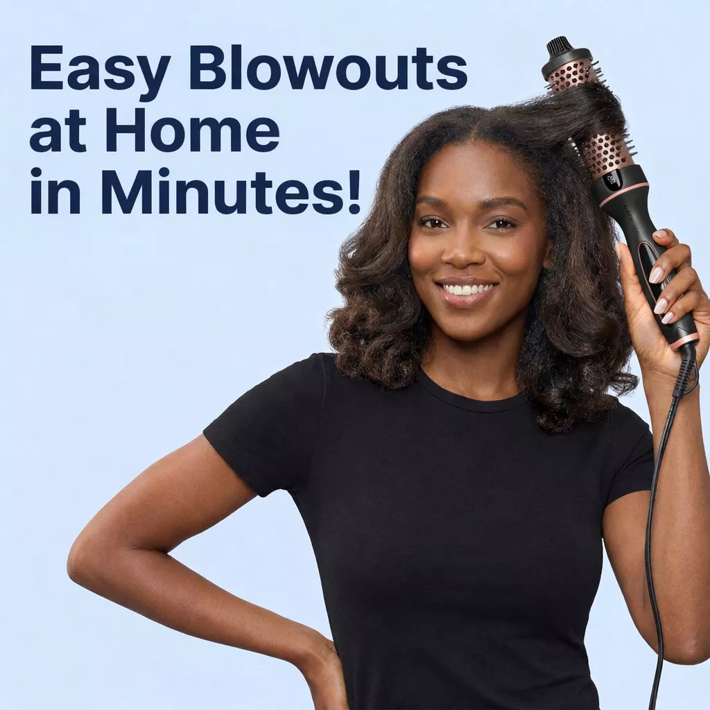 Heated Round Brush - Thermal Blowout Brush for Easy Home Blowouts