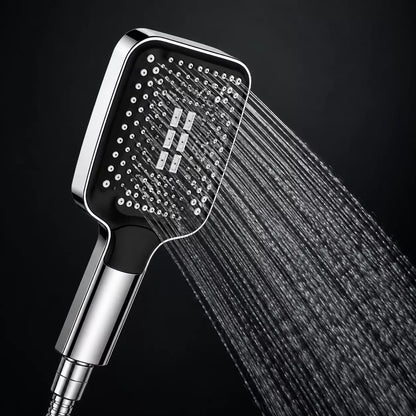 Handheld high pressure shower head with anti clog silicone nozzles