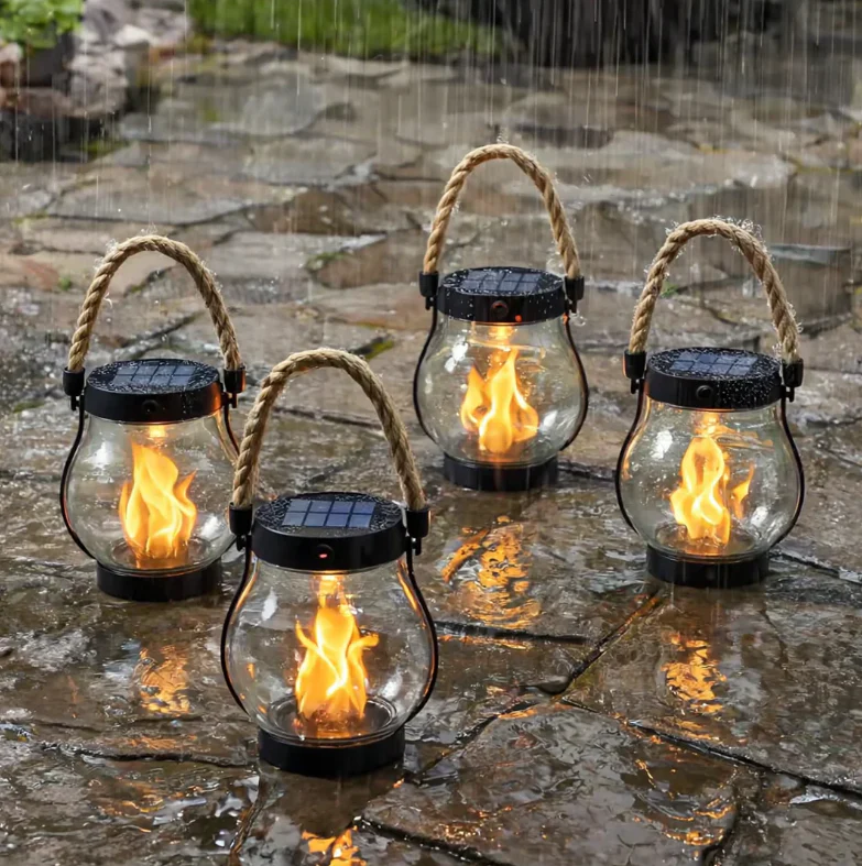Solar Flame Lantern – Waterproof Flickering LED Outdoor Hanging Light