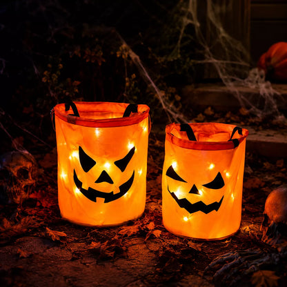 Orange pumpkin candy bag for trick or treating