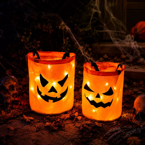 Orange pumpkin candy bag for trick or treating
