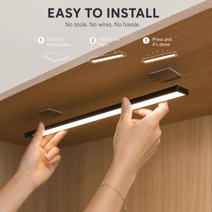easy installation of rechargeable under cabinet light bar for indoor lighting 