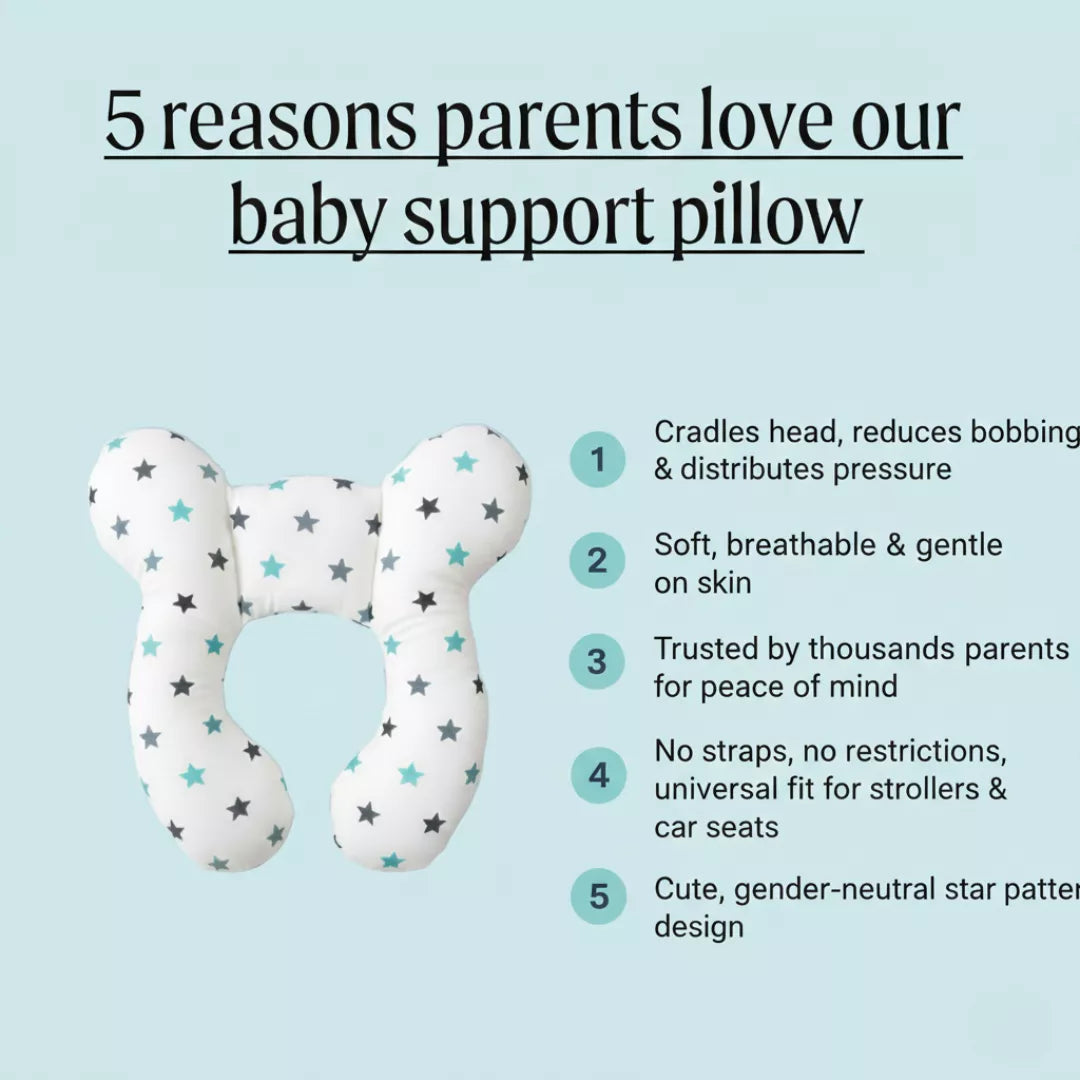 Infant Head Support Pillow for Car Seats & Strollers