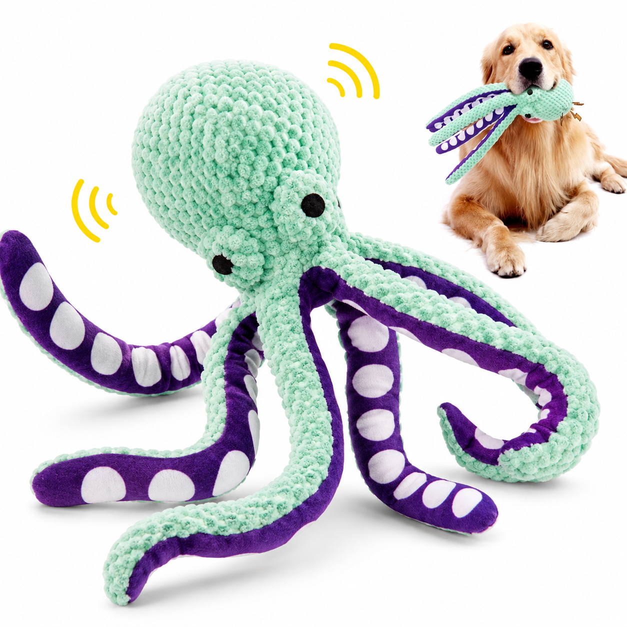 Octopus Dog Toy - Squeaky Octopus Plush Dog Toy