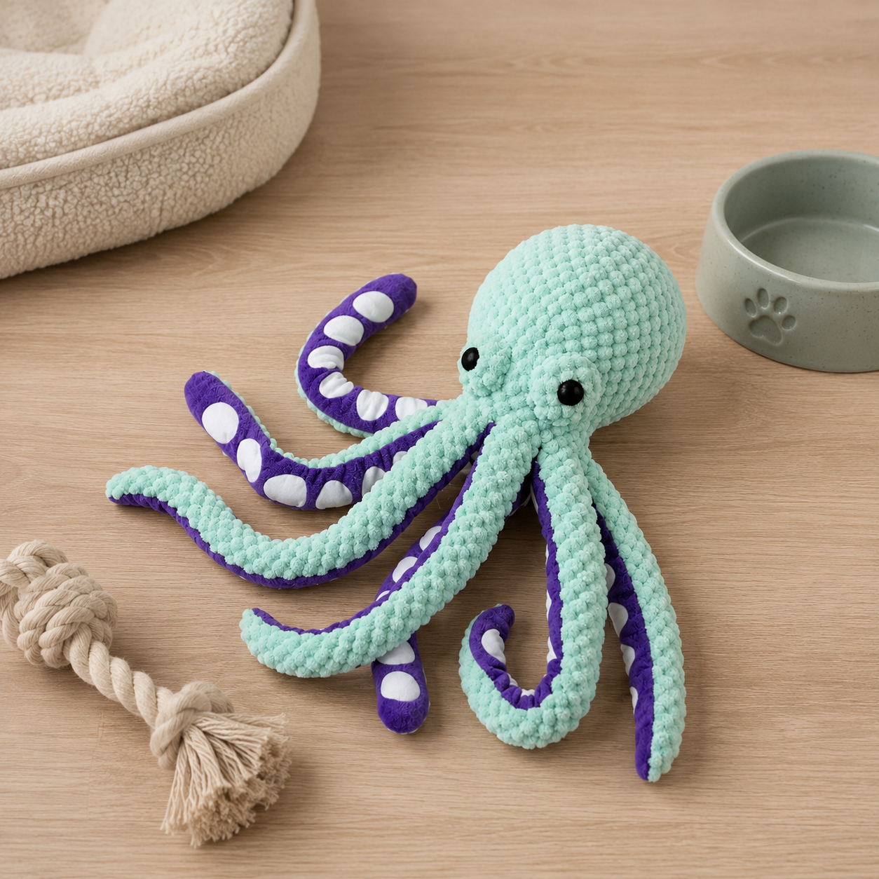 Octopus Dog Toy - Squeaky Octopus Plush Dog Toy