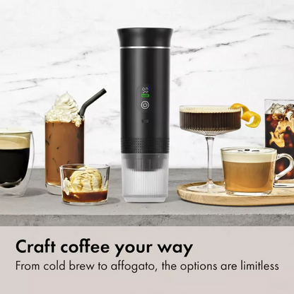 Portable Espresso Maker with Self-Heating - Electric Travel Coffee Machine for Nespresso & Ground Coffee - Wonderly™