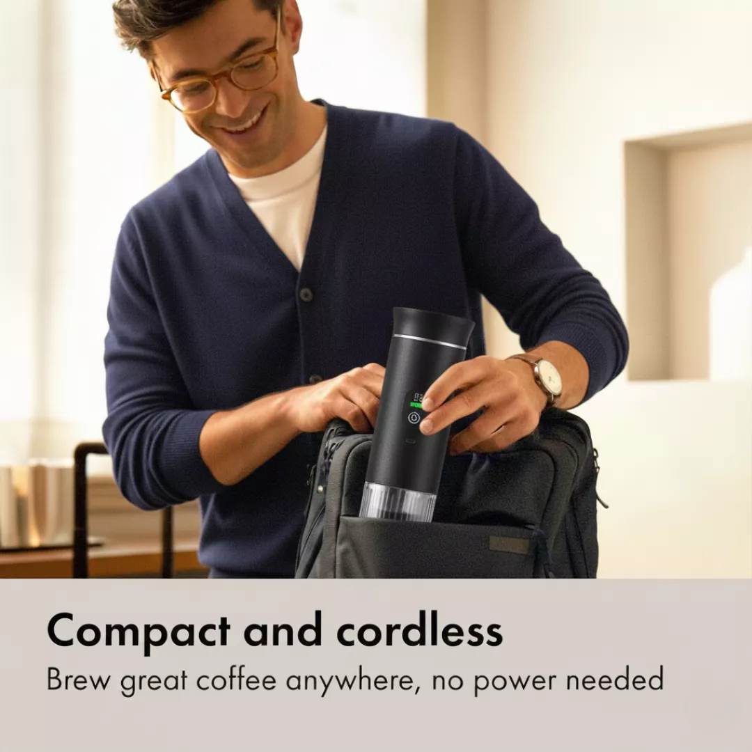 Portable Espresso Maker with Self-Heating - Electric Travel Coffee Machine for Nespresso & Ground Coffee - Wonderly™